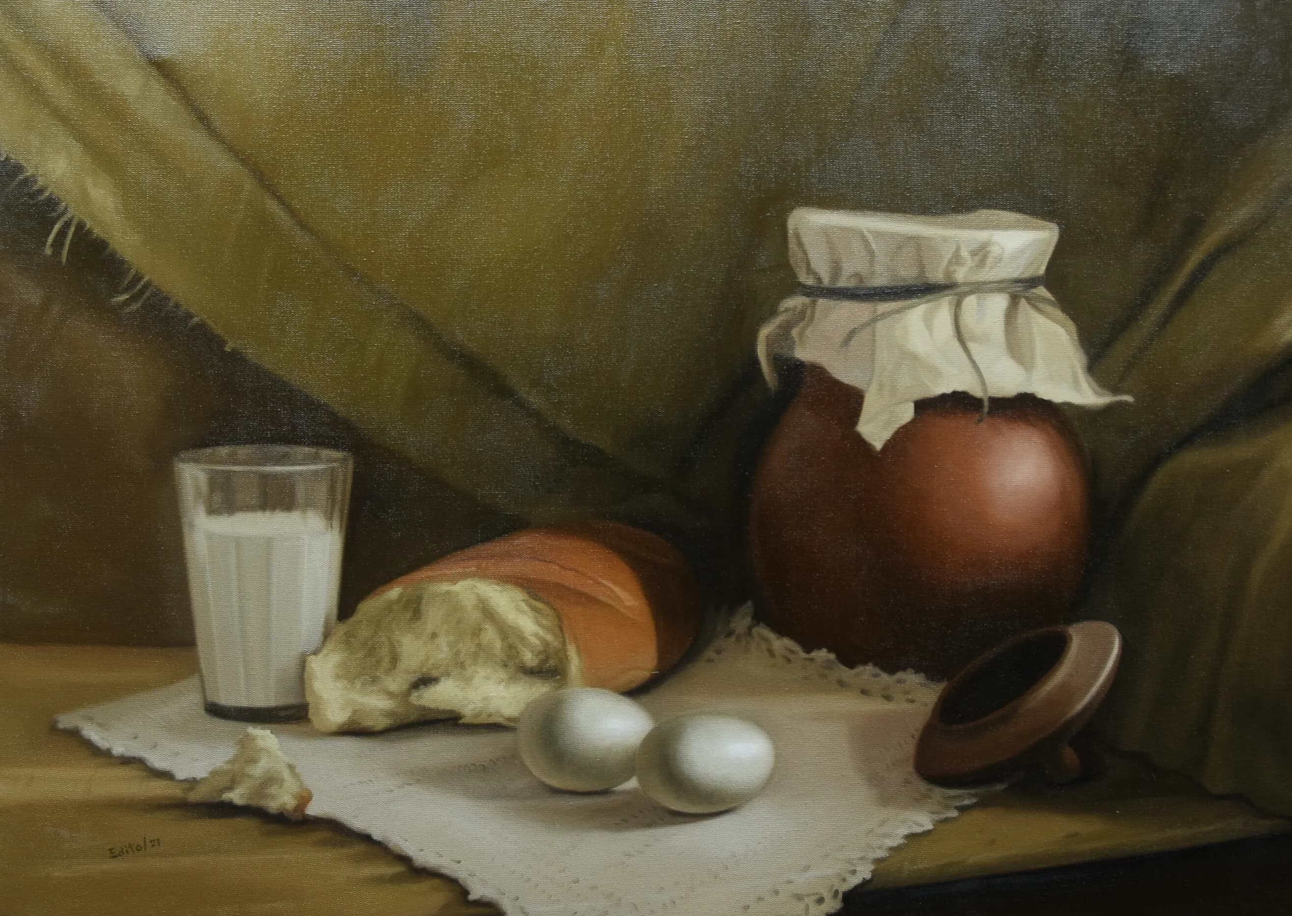Desayuno — Óleo sobre lienzo, 2021